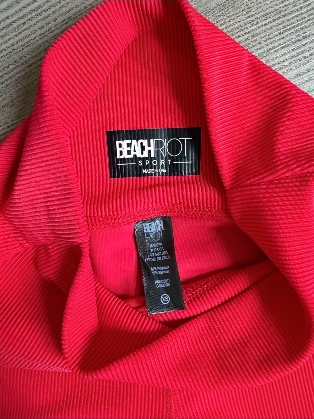 Beach Riot High-Waist Red Ribbed Leggings - Picture 3 of 3